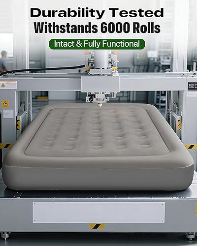 Miniatura 3 de JEASONG Colchón de aire con cabecero inflado y desinflado rápido cama inflable de 9 pulgadas de alto con cómoda parte superior flocada para el hogar
