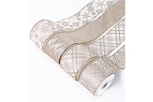 UNIQOOO Gold Ribbon Bows for Christmas Tree