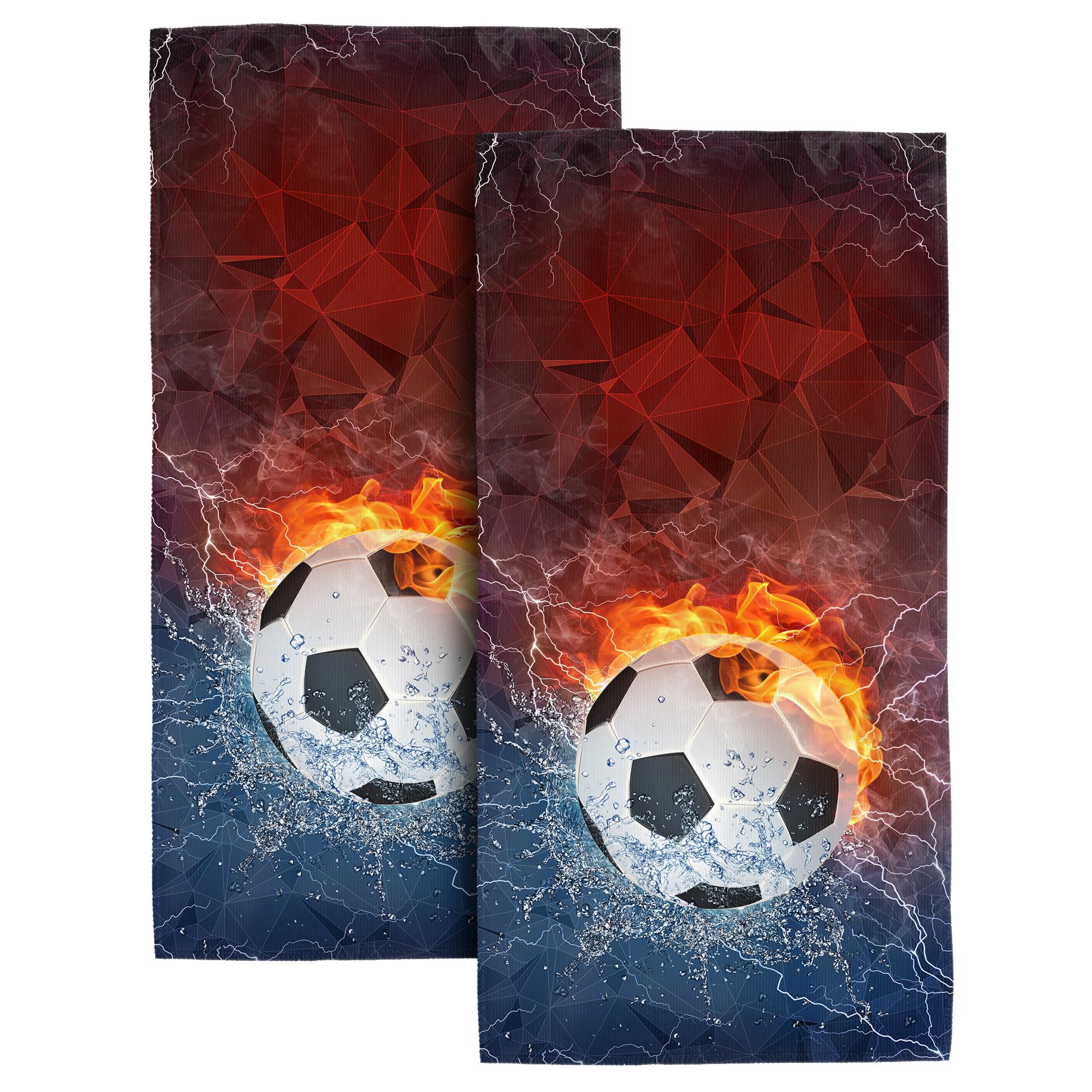 Soccer Decorative Hand Towels for Bathroom,Soccer Ball Bath Hand Towels for Bathroom Party Decor, Gifts for Soccer Lovers,Soccer Gifts for Boys,Soccer
