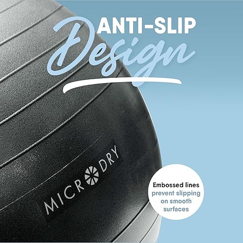 Miniatura 4 de MICRODRY - Pelota de ejercicio para yoga, pilates, mejora del núcleo, entrenamiento de fuerza y más, pelota de equilibrio para mejorar la