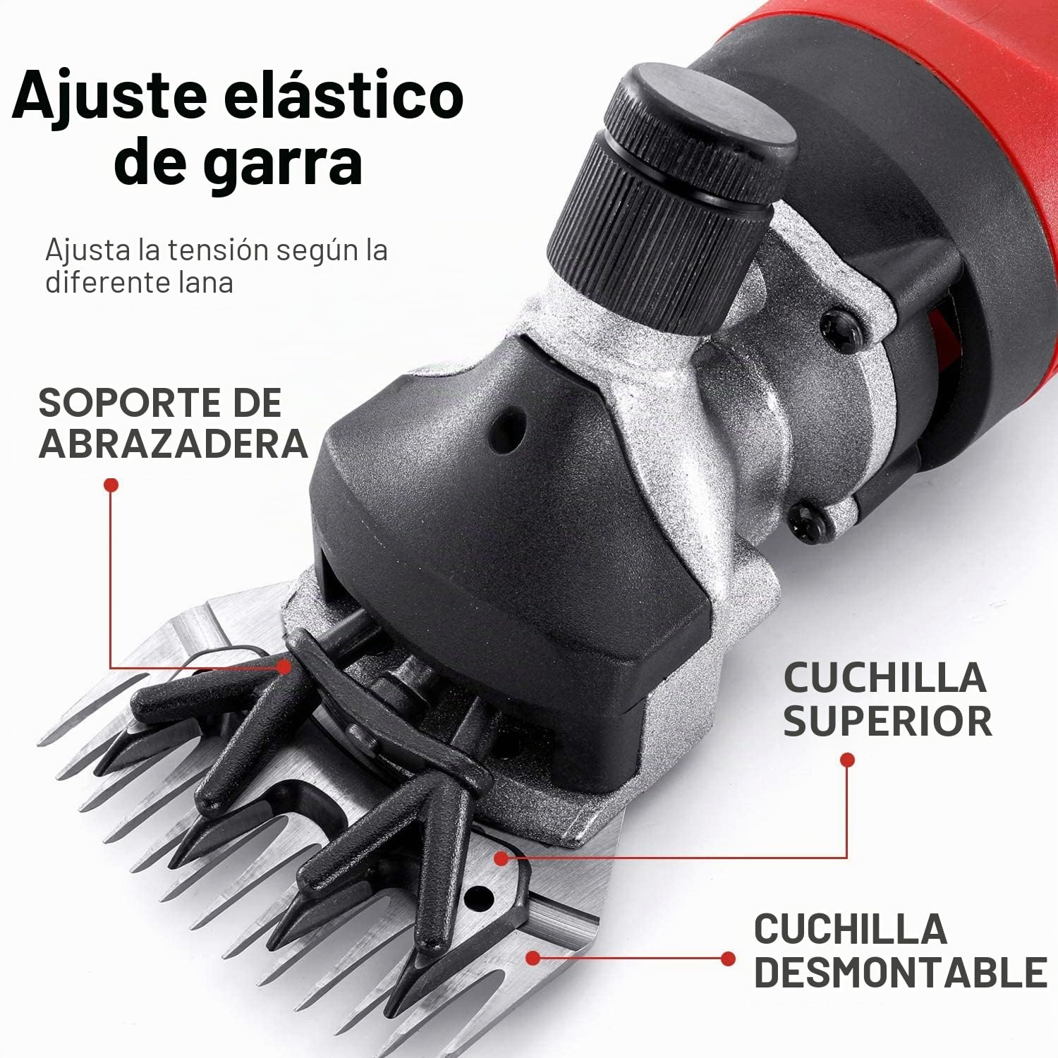 Tijeras para ovejas, cortadora de ovejas eléctrica profesional de 550 W, cortadoras de cuidado de animales para ovejas, alpacas, cabras y más, corte de pelo de ganado de granja de 6 velocidades