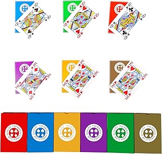 TSB Standard Print Bridge Cards Pack of 12 Decks - 6 Colors Regular Print Bridge Playing Cards - with Single Box for Easy Storage (2 Red 2 Blue 2 Purple 2 Grey 2 Green 2 Yellow Regular)