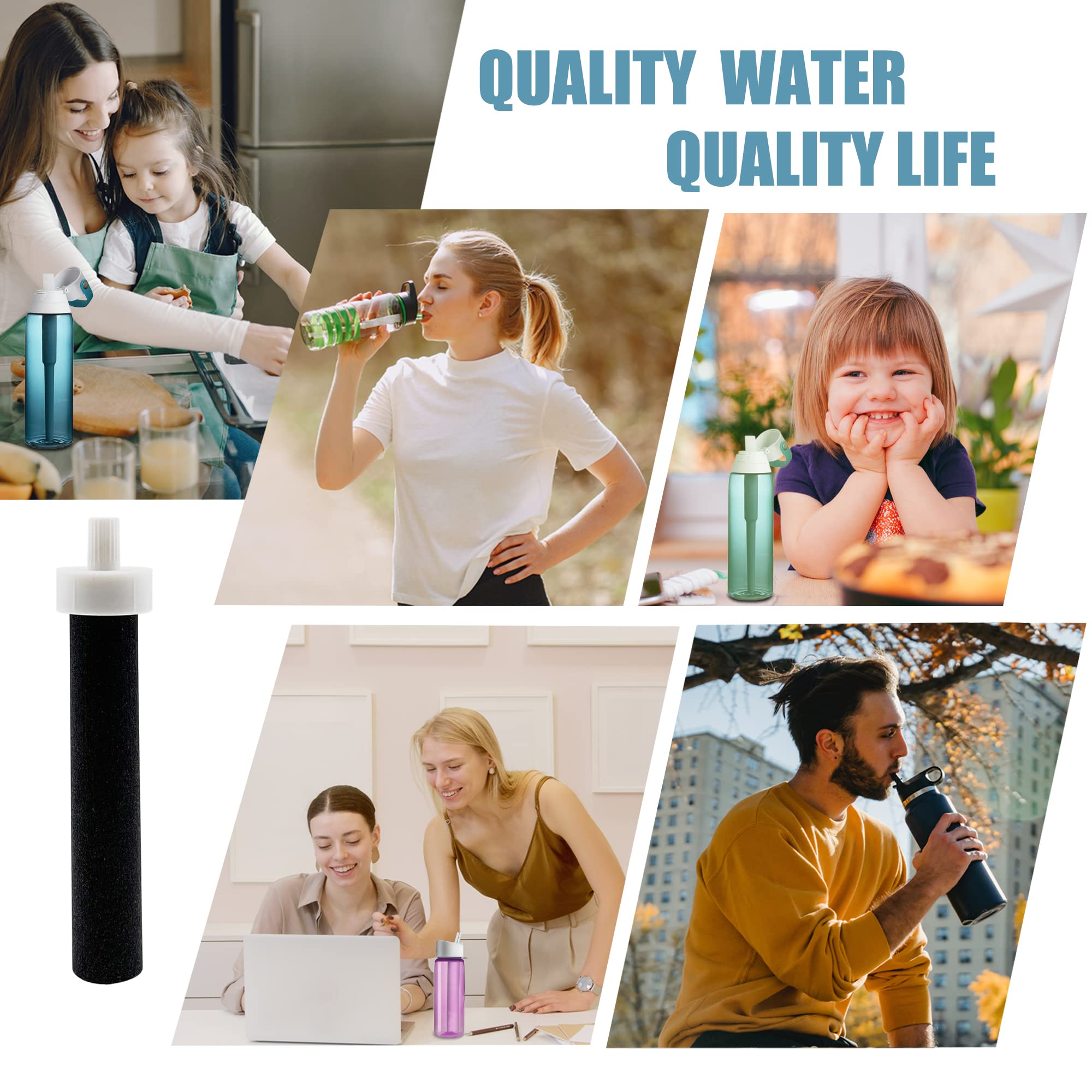 Water Filters For Brita Plastic Sport Stainless Steel And Hard Sided WaterFilter Bottle Compatible with Brita Replacement Water — view 6