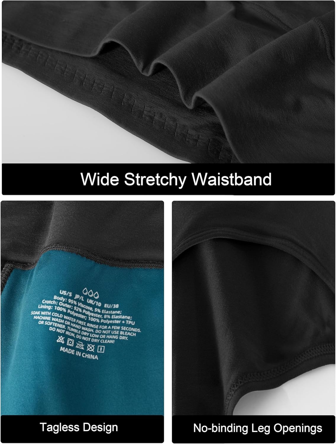 TIICHOO Period Underwear for Women High Waist Breathable Soft Leak Proof Womens Incontinence Underwear 5 Pack - Image 5