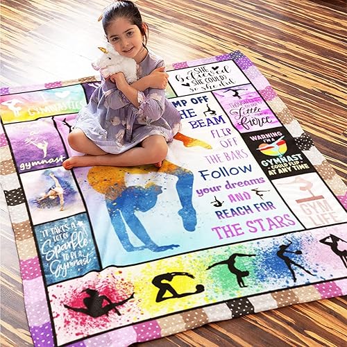 Miniatura 4 de Manta de regalo de gimnasia de 60 x 50 pulgadas, regalo de gimnasia para niñas, decoración de sala de gimnasia, decoración de fiesta, ideas de
