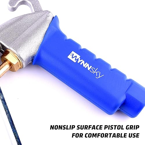 Miniatura 5 de WYNNsky Pistola de soplado de aire de alto flujo con 9 puntas de soplador, extensiones de 6 pulgadas, punta de aguja y goma, boquilla de flujo