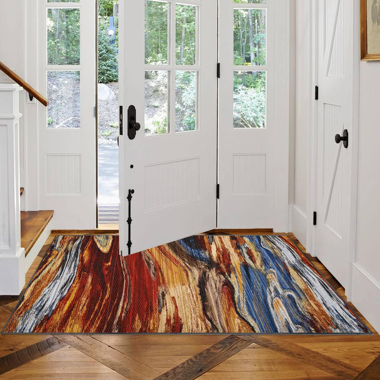Teppich Läufer Flur rutschfest 120 x 450 cm Küchenläufer Teppich Küche Flurläufer Lang Waschbarer Küchenteppich Teppichläufer Flur Korridor Teppich Läufer für Küche, Eingang, Wohnzimmer, Schlafzimmer