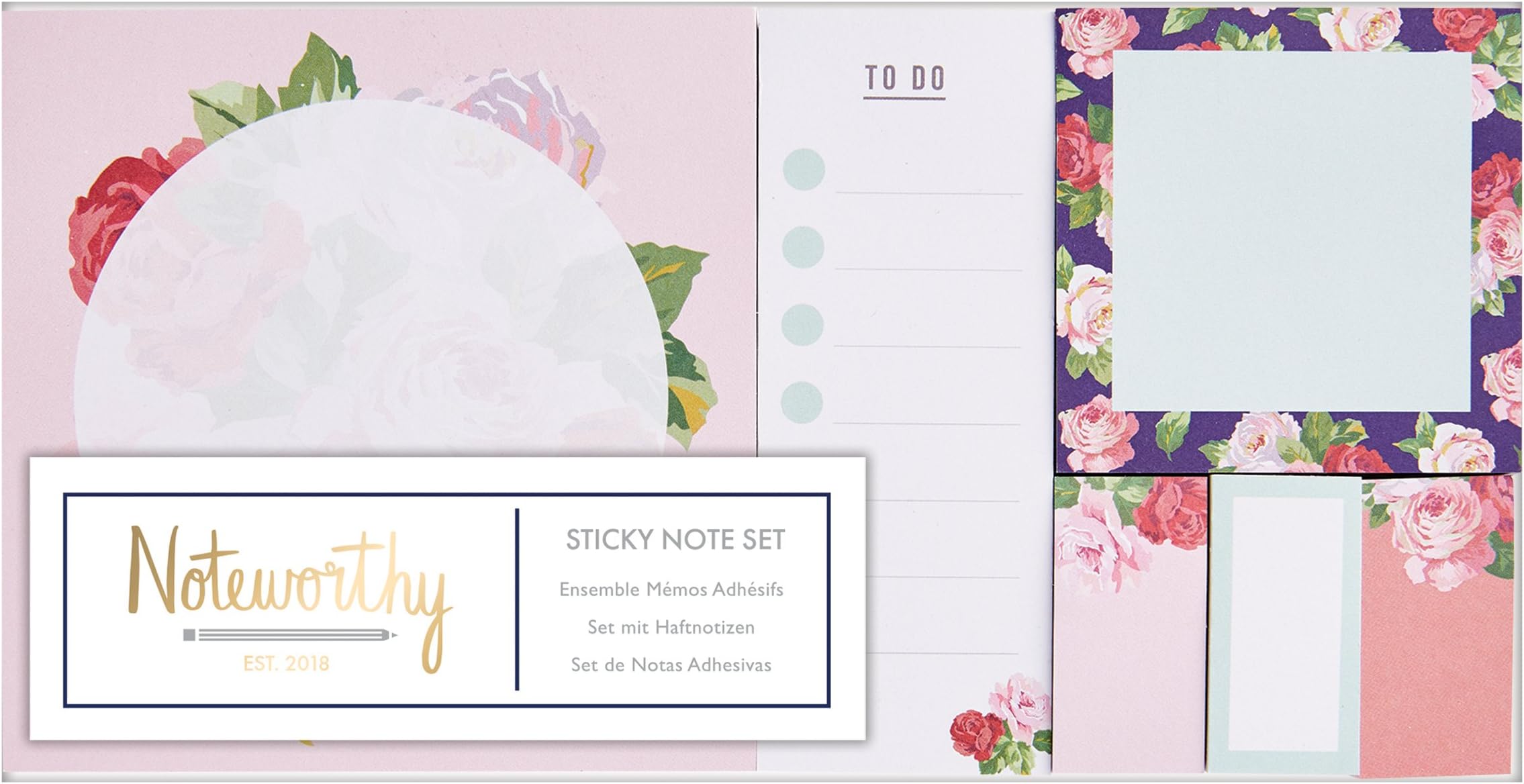 Noteworthy Graphic Florals Sticky Notes Set