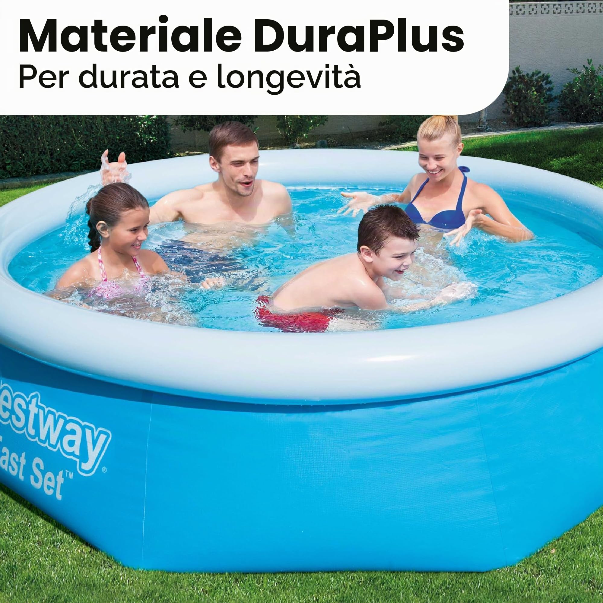 Bestway Fast Set Pool 305m x 76cm - blue - Above Ground Pools (Inflatable pool, Round, 3638 L, Blue, PVC, 2 person(s))