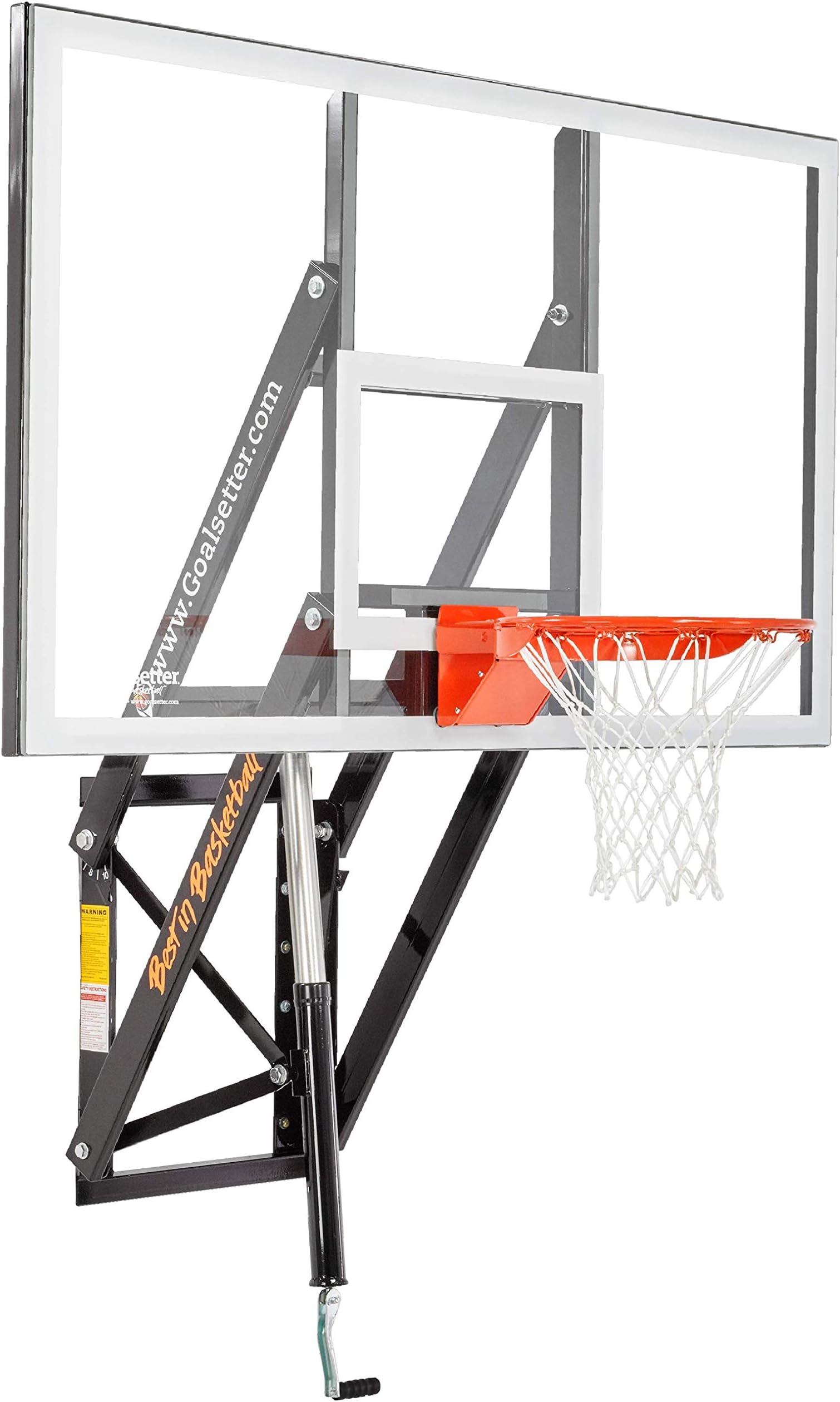 Goalsetter Adjustable Acrylic Backboard Wall Mounted Basketball Goal - Multiple Size and Rim Options Available
