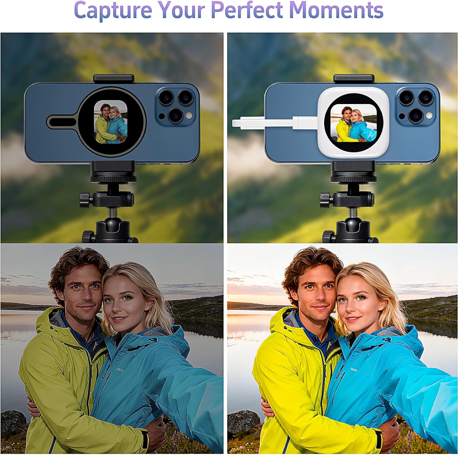 4K Selfie Stick for iPhone，Magnetic Vlog Selfie Mirror for Phone Back Camera， for Rear Camera Selfies/Vlogging/Live/TikTok，Applicable for iPhone 17/16/15/14/13/12/11 All Series