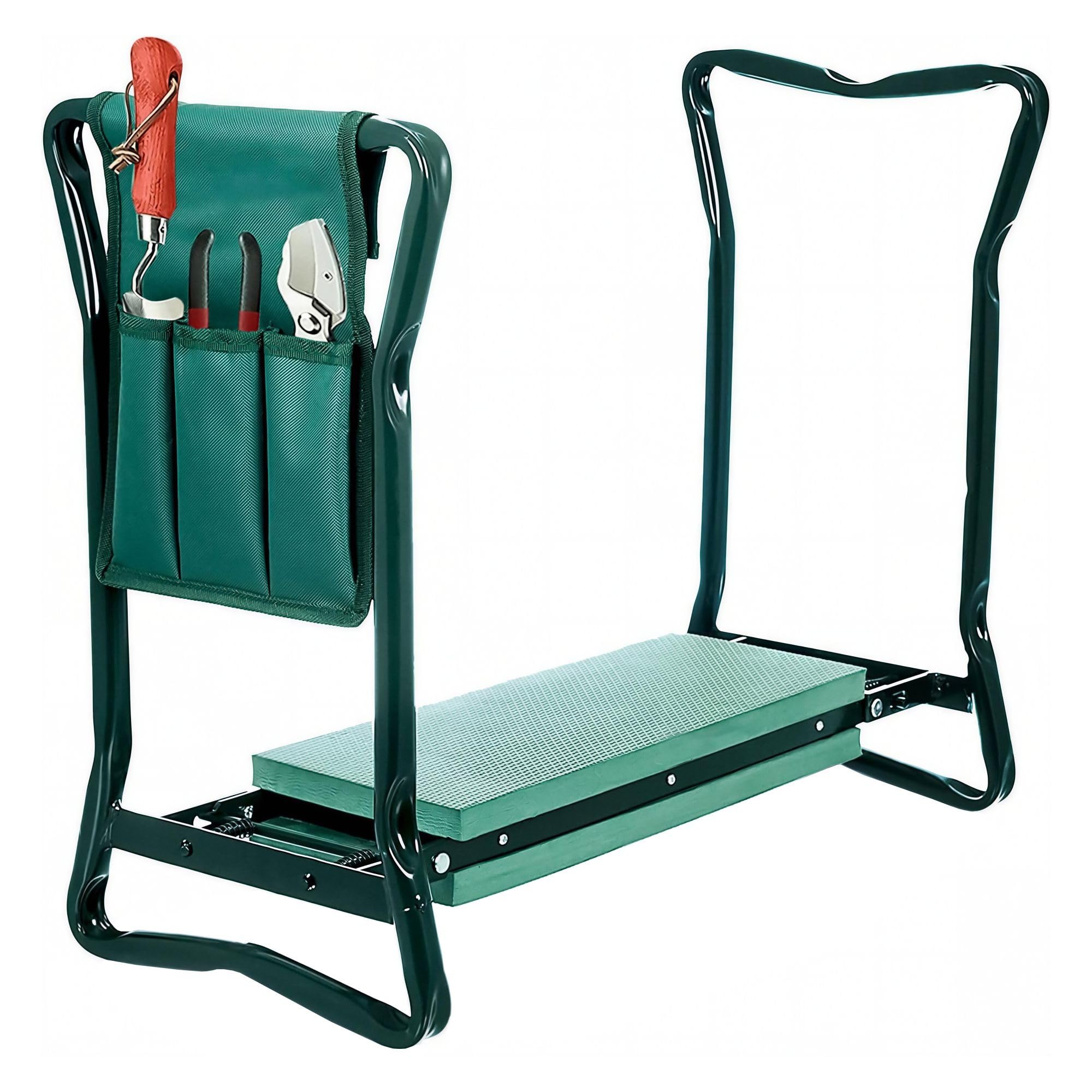 Garden Kneeler & Bench – Comfortable Gardening Seat with Handles | Sturdy Folding Garden Stool and Kneeler Pad for Support | Garden Accessories Kneeler for Gardening | Gardening Kneeling Stool & Seat