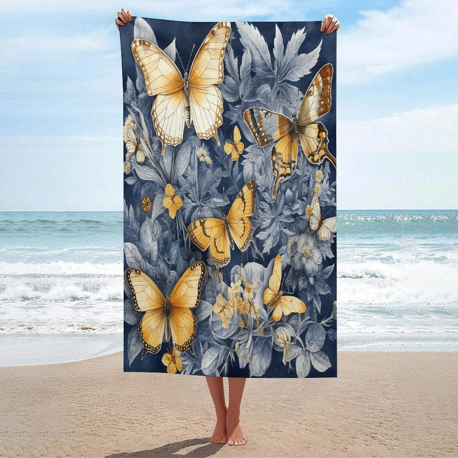 Adfgyerh Unisex Style Several Species Of Butterflies Bath Towels Beach Towel Lightweight Quick Dry, Bath Towel For Travel Sports Pool Swimming Bath Camping Yoga Adults130x80cm
