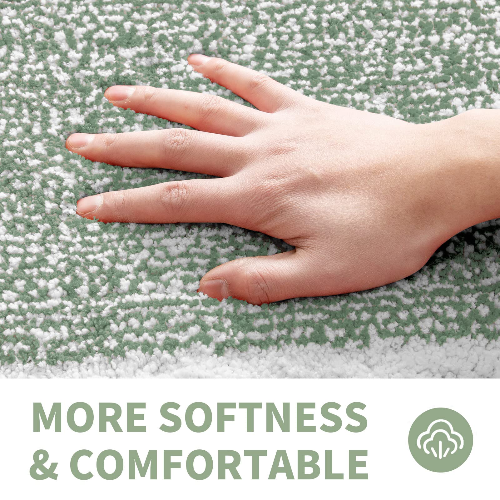 CozeCube Bath mats for Bathroom Non Slip, Plush Shaggy Bath Rugs for Bathroom Washable, Extra Soft and Absorbent Microfiber Bath Rugs, Sage Green, 36" x 24"