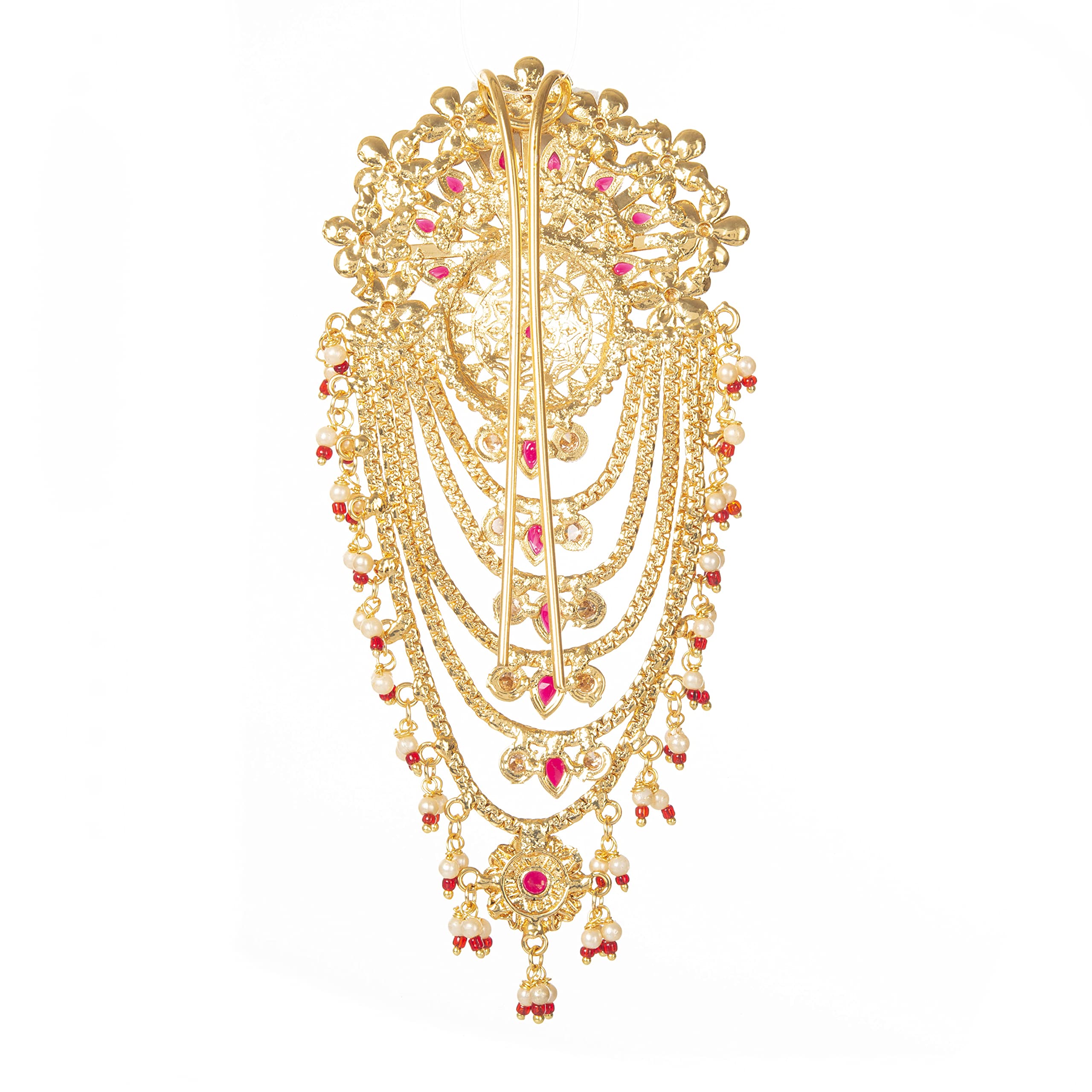 Hair Pin Traditional Indian 6 Inch Red For Female Wedding  display picture 1