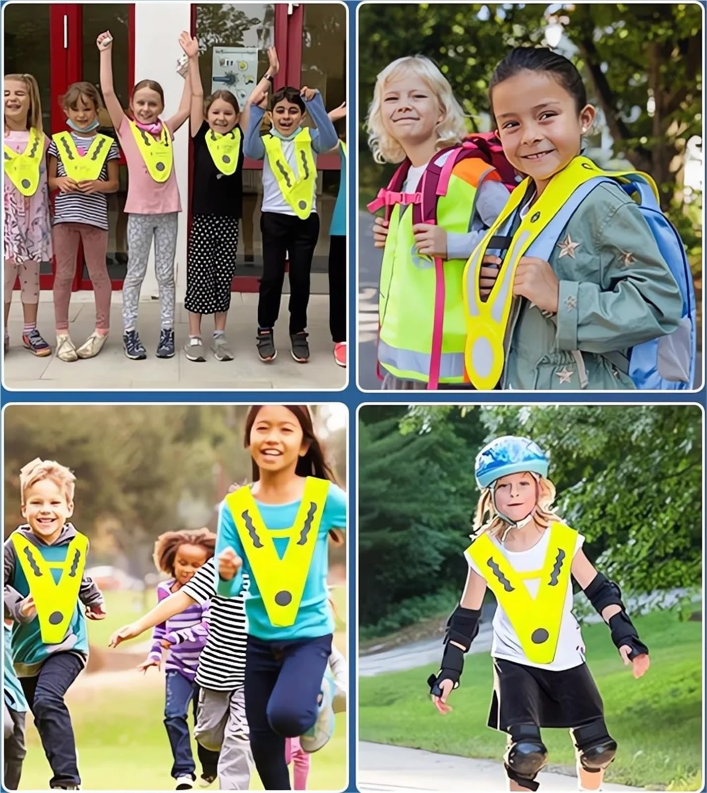 1/2/3/5Pcs Nacht Sichtbar Kinder Reflektierende Schutz Sicherheit Weste Schulter Weste Hochglanz Tragen-beständig for Kinder Im Freien(5Pcs)