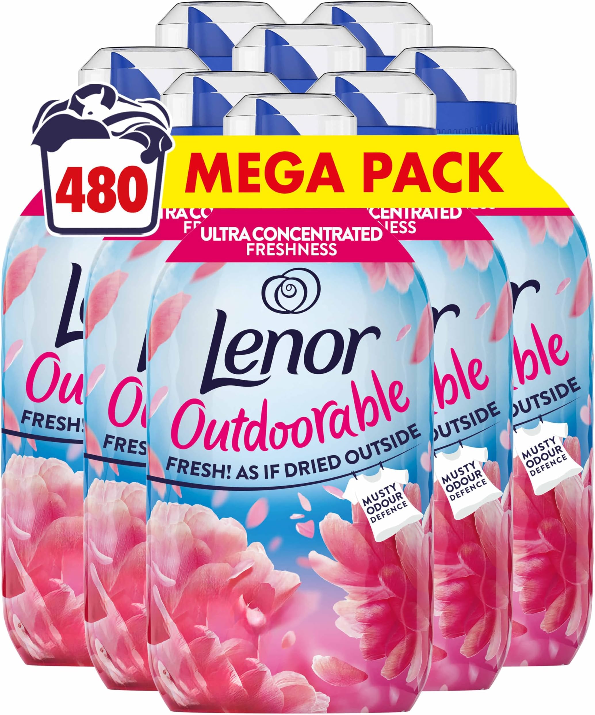 Outdoorable Fabric Conditioner 480 Washes (8x60), Floral Fresh - Ultra Concentrated Freshness