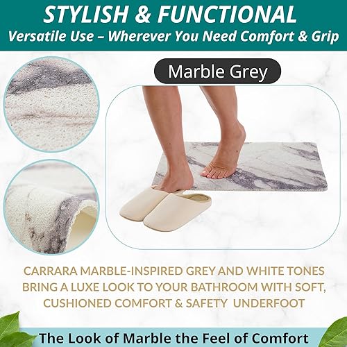 Miniatura 5 de ENKOSI Loofah - Tapete antideslizante para ducha y baño, comodidad acolchada suave, sin ventosas para bañeras lisas o texturizadas, drenaje rápido,