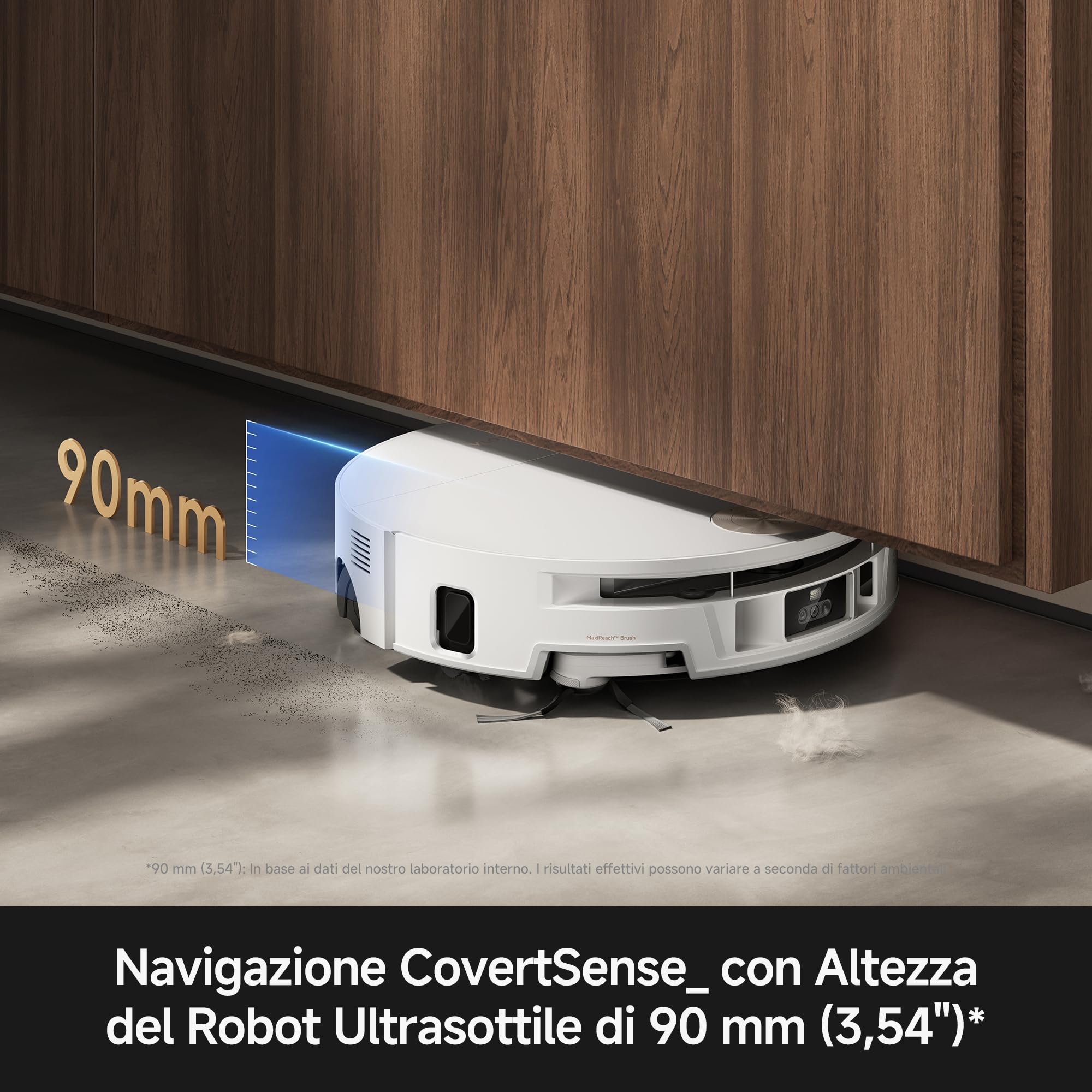 Mova S70 Ultra Roller Robot Aspirapolvere da 32.000 Pa con Lavaggio HydroForce, Navigazione CovertSense, Tecnologia AutoShield, Doppio sistema Anti-Groviglio, Comandi Vocali e Base All-in-One