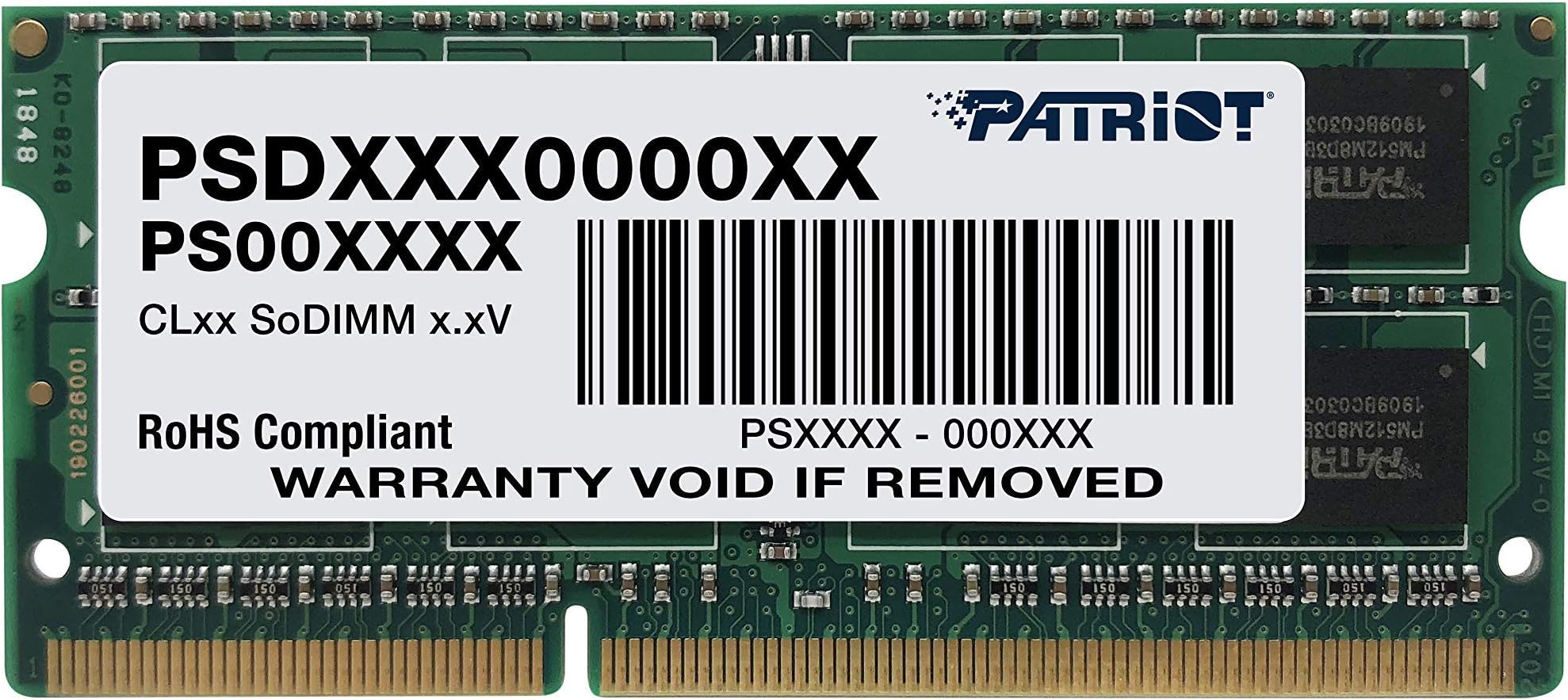 Patriot 1.35V 4GB DDR3 1600MHz PC3-12800 CL11 SODIMM Memory PSD34G1600L2S