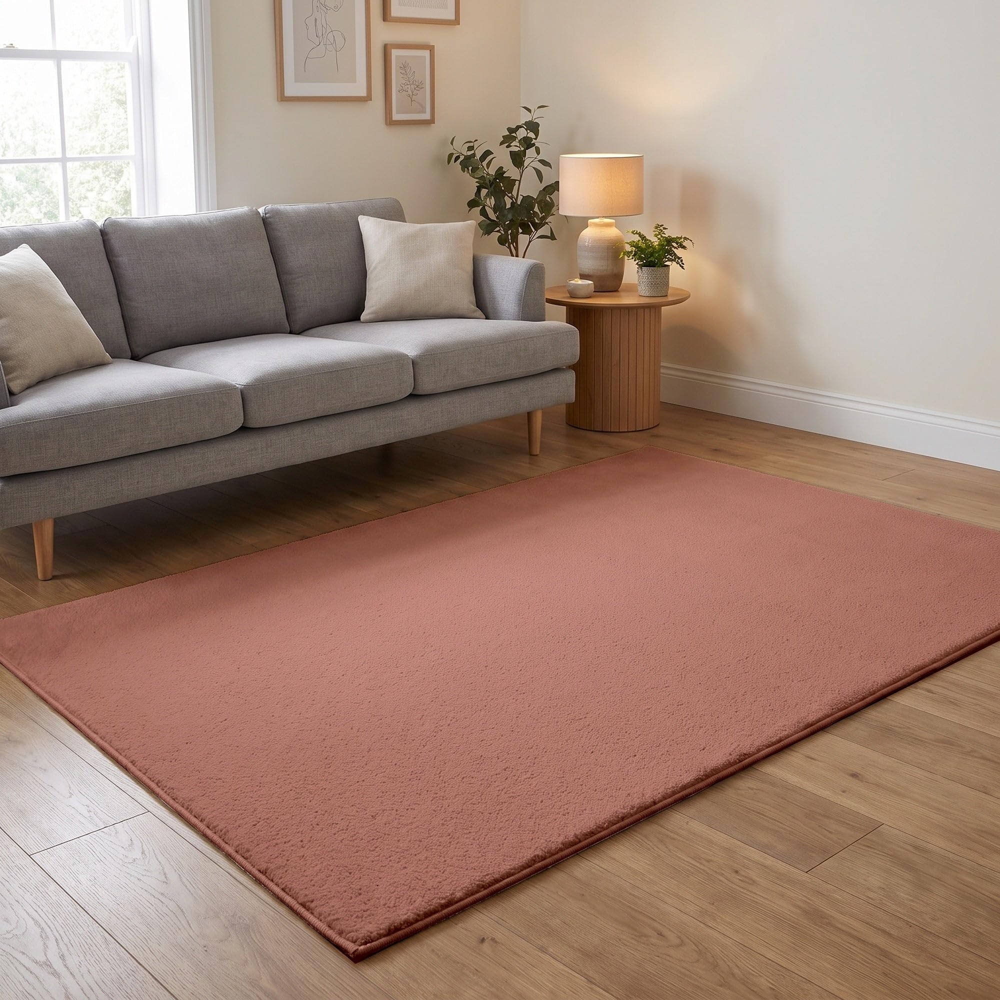 THE RUGS Washmellow Rug Living Room - Washable Non-Slip Medium 120x160 cm, Dark Pink 9 mm Soft Low Pile Bedroom Kitchen