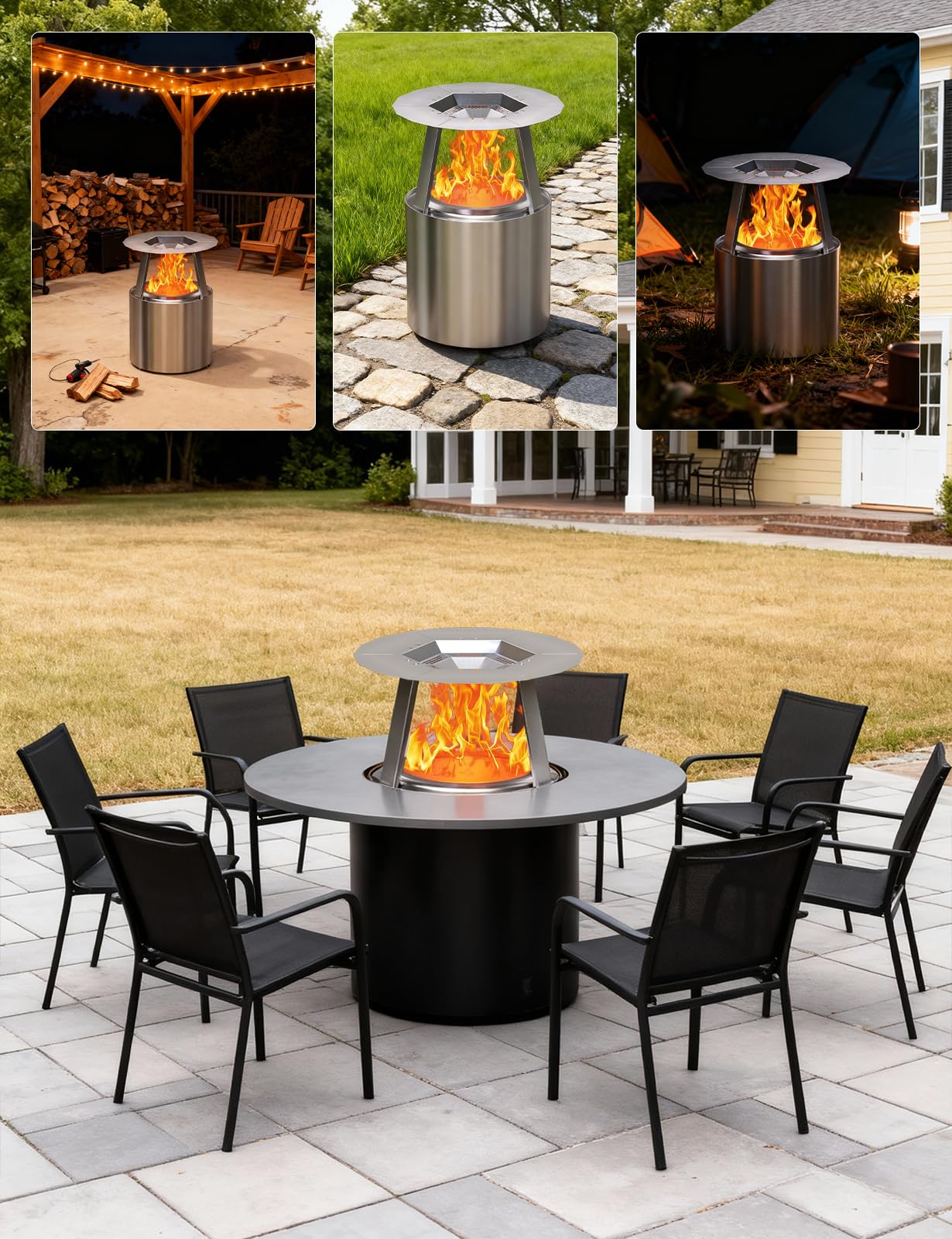 Wärmeabweiser für Solo Stove Ranger, 38,1 cm, 304 Edelstahl, Wärmeverteiler mit abnehmbaren Beinen, erfasst und leitet Wärme um, Camping-Zubehör