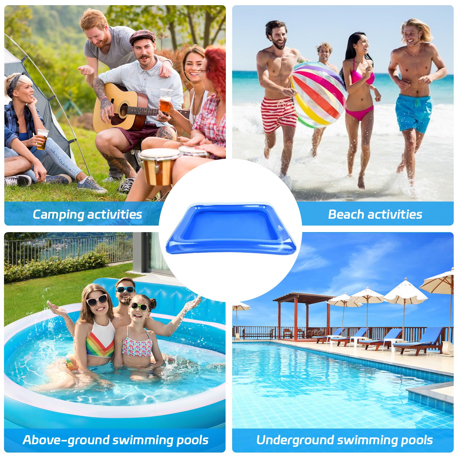 Pediluvio Gonfiabile per Piscina, Bacinella Gonfiabile per Pediluvio, Vaschetta Lavapiedi per Piscina con Pompa dell'aria, Accessori per Scale di Ingresso Piscina, Piagge (D)