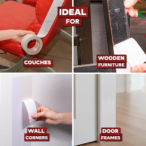 Miniatura 5 de XFasten Cinta de entrenamiento para gatos antiarañazos, transparente, 2.5 pulgadas x 15 yardas, 2.5 pulgadas x 15 yardas (paquete de 3) para