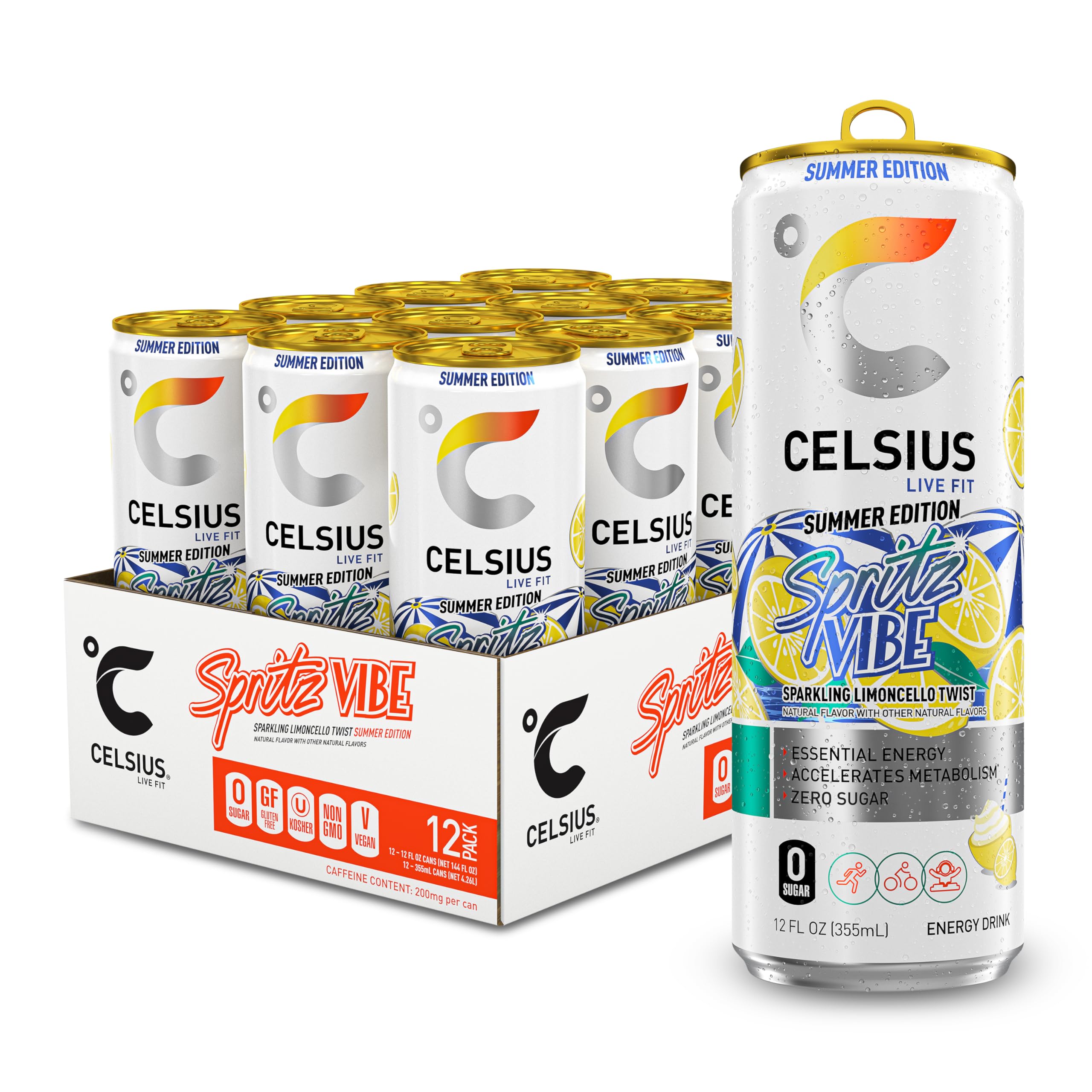 Amazon.com : CELSIUS Sparkling Spritz Vibe Summer Edition, Sugar