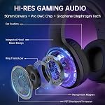 AOC Wireless Gaming Headset Compatible with PS5/4, Nintendo Switch, PC, Bluetooth 5.4 & 2.4GHz Gaming Headphones with Noise Canceling Mic, RGB, Type-C, 20ms Latency, 45H, 7.1 Virtual Surround- Black