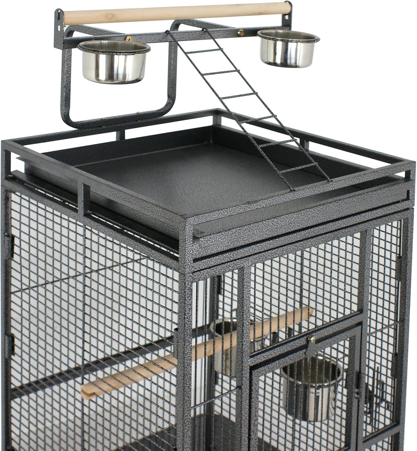 Jaula para Pájaros, Transportín Versátil para El Hogar Y Los Viajes, Fácil De Guardar, Ideal para Cacatúas, Loros, Periquitos, Cotorras, Cotorras, Palomas Y Otras Aves Black
