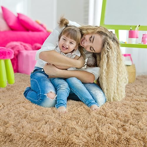 Miniatura 7 de Ompaa- Alfombra esponjosa, muy suave, para dormitorio, sala de estar, alfombra peluda de felpa grande de 3 x 5 pies, alfombra para niños, sala de