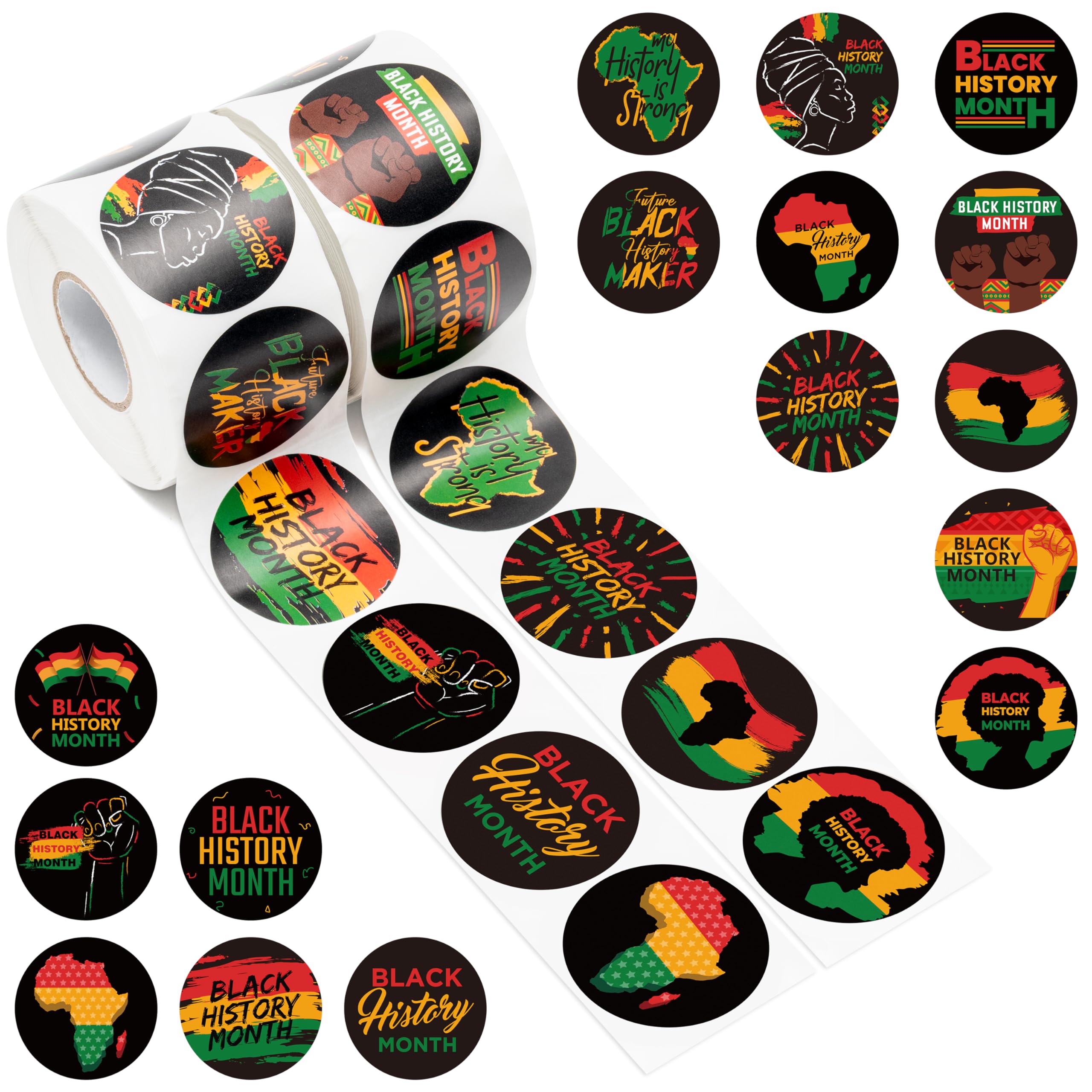 Amazon.com: A1diee 1000Pcs Black History Month Stickers in 2 Rolls with ...