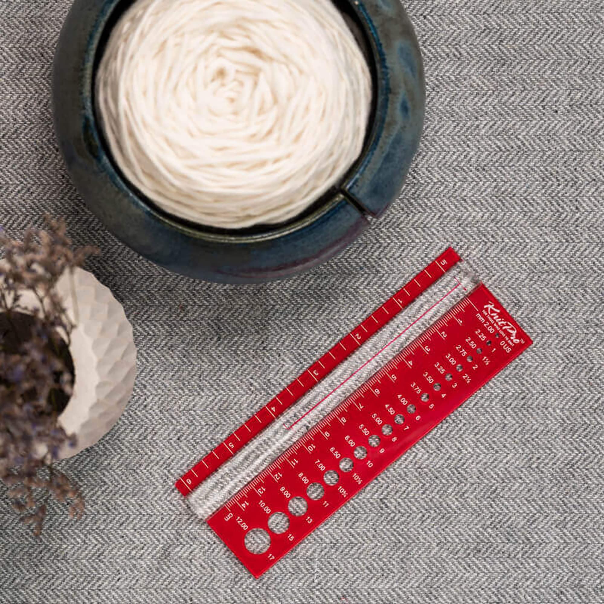 KnitPro - Misuratore per Ferri, Colore: Rosso