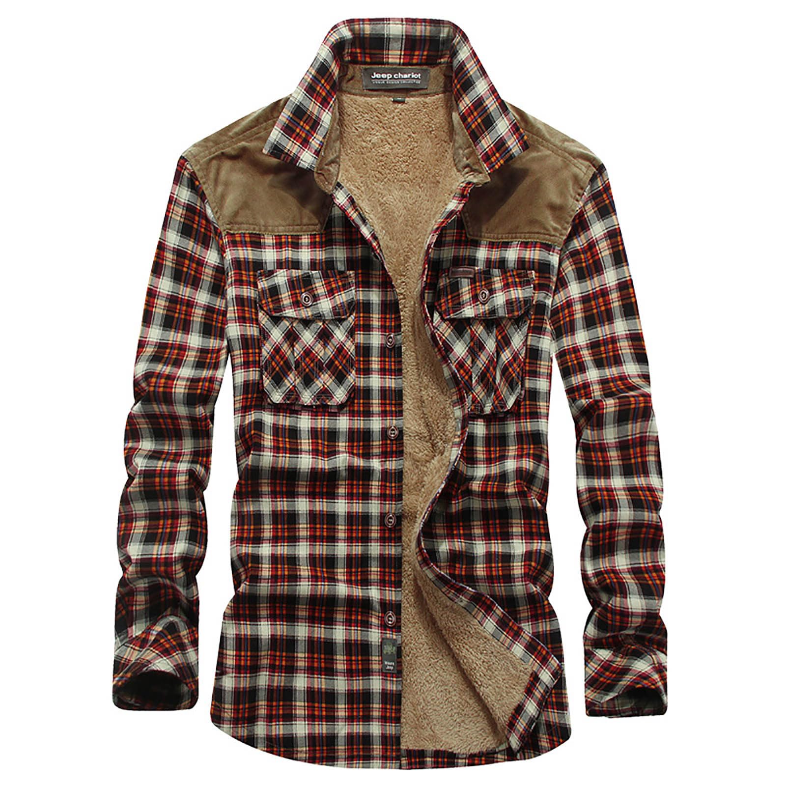 Holzfällerhemd Herren Regular Fit Flanellhemden Karohemd Mit Brusttasche Freizeit Langarmhemd Hemdjacke Button Down Casual Freizeithemden Arbeitshemd Baumwolle Outdoor Kariert