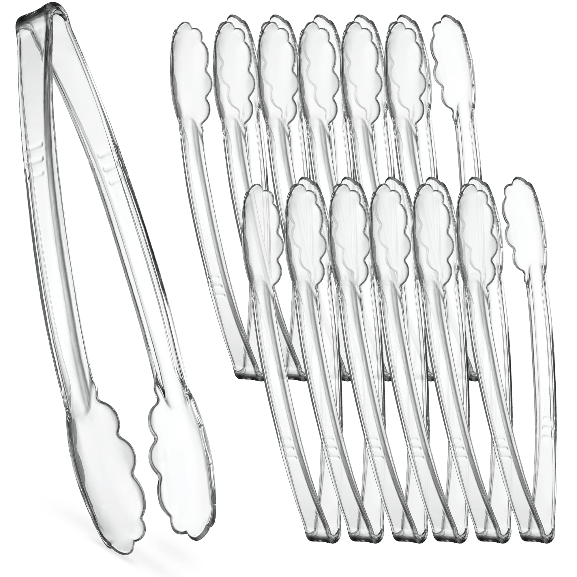Clear Serving Tongs - Pack of 12 -12 Clear Serving Tongs - Pack of 12 -12