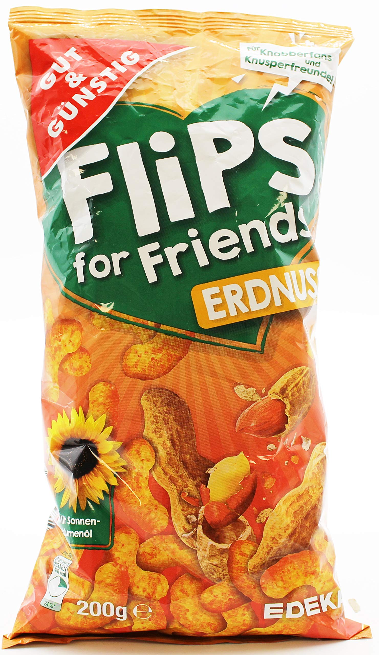 Gut & Günstig Flips for Friends Erdnuss, 10er Pack (10 x 200g)