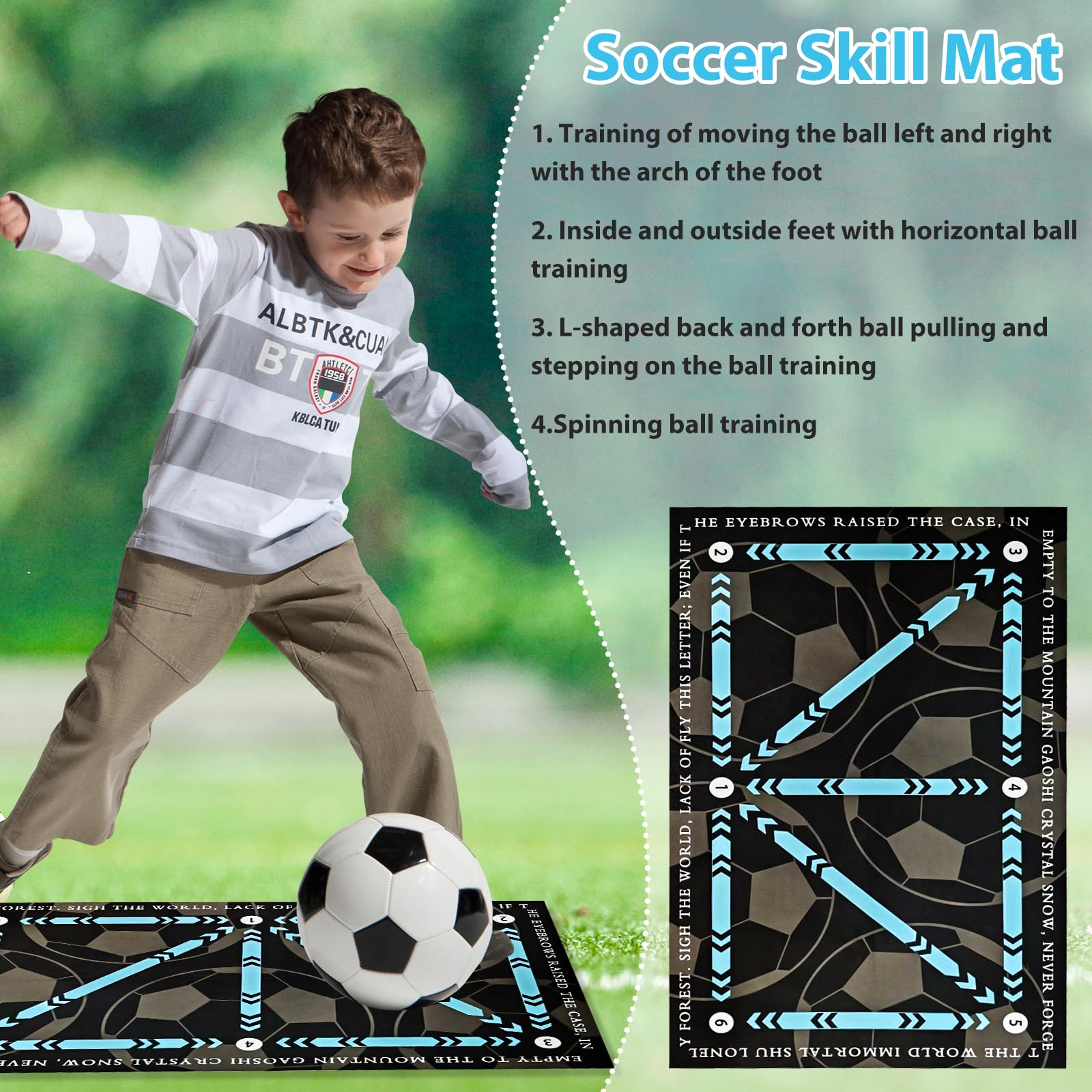 Tapis Entrainement Foot Antidérapant 90 X 60 Cm Tapis D'Entraînement De Football Pour Enfants Football Entrainement Avec élastique Extensible Pour Améliorer L'entraînement Au Dribble