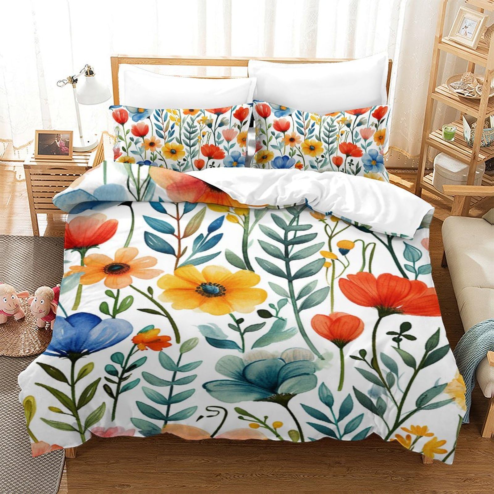 Ensemble de literie aquarelle 3D en microfibre douce pour chambre ado