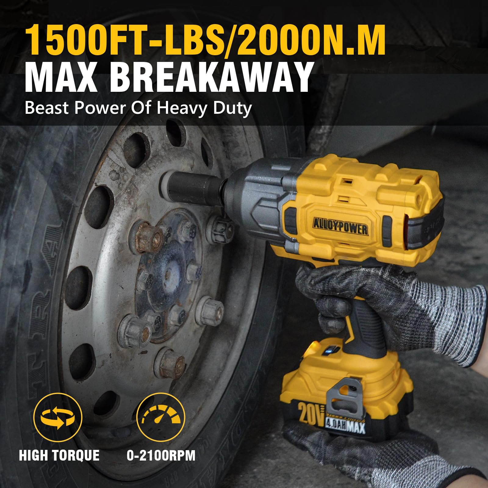 Cordless Impact Wrench - 1500 Ft-Lbs Torque -2