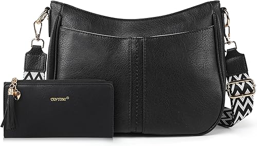 TANTOMI Crossbody Bags for Women Crossbody Purses and Wallet Vegan Leather Women's Shoulder Handbag for Everyday 2 PCS Set