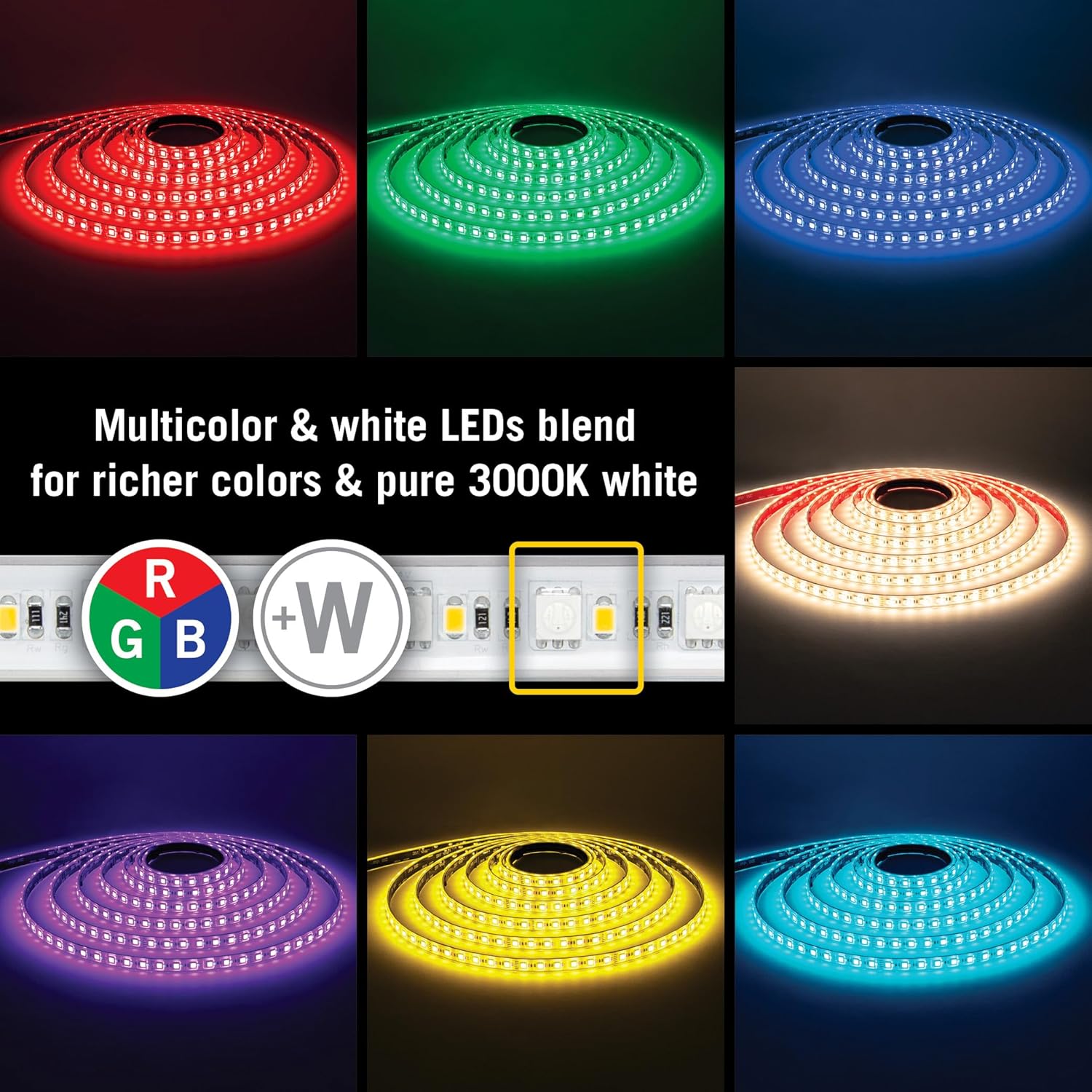 Armacost Lighting RibbonFlex Pro 24V RGB+W LED Outdoor Strip Light Tape 60+60LED/m 5M 653430