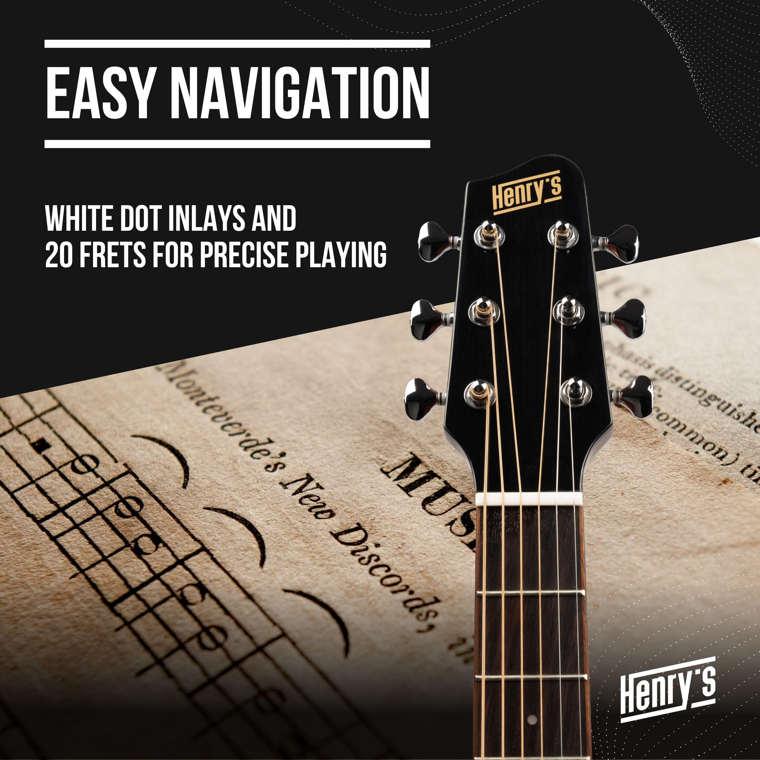 Henry's Daily GAD1 Western-Gitarre Akustikgitarre Massive Fichtendecke Mahagonikorpus