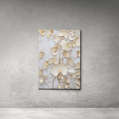 Miniatura 4 de Original Ginkgo biloba Print On Canvas, Modern Textured Gold Wall Art, Abstract Gold Leaves Print, Living room Wall Decor, Modern Art Print, Arts