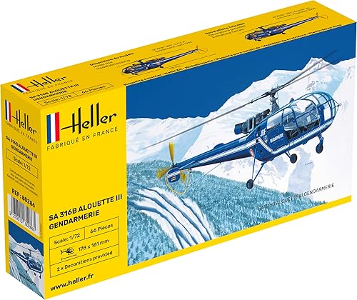 Heller SA316B Alouette III Gendarmería Helicóptero Kit de construcción