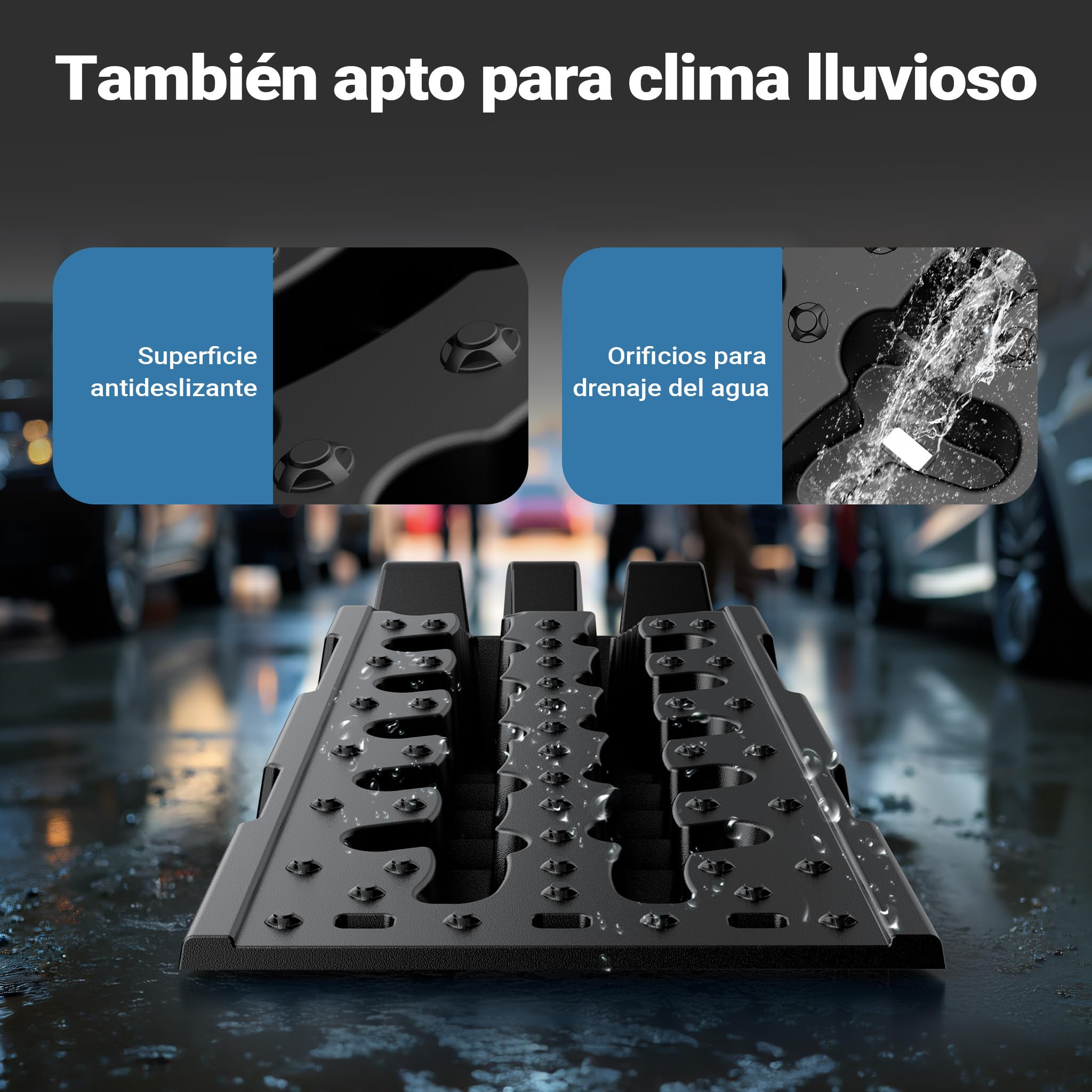 XPOtool Rampa de Acceso para Cargas hasta 5 toneladas 2 Piezas Hechas de plástico rampas de Carga vehículos Pesados Coches