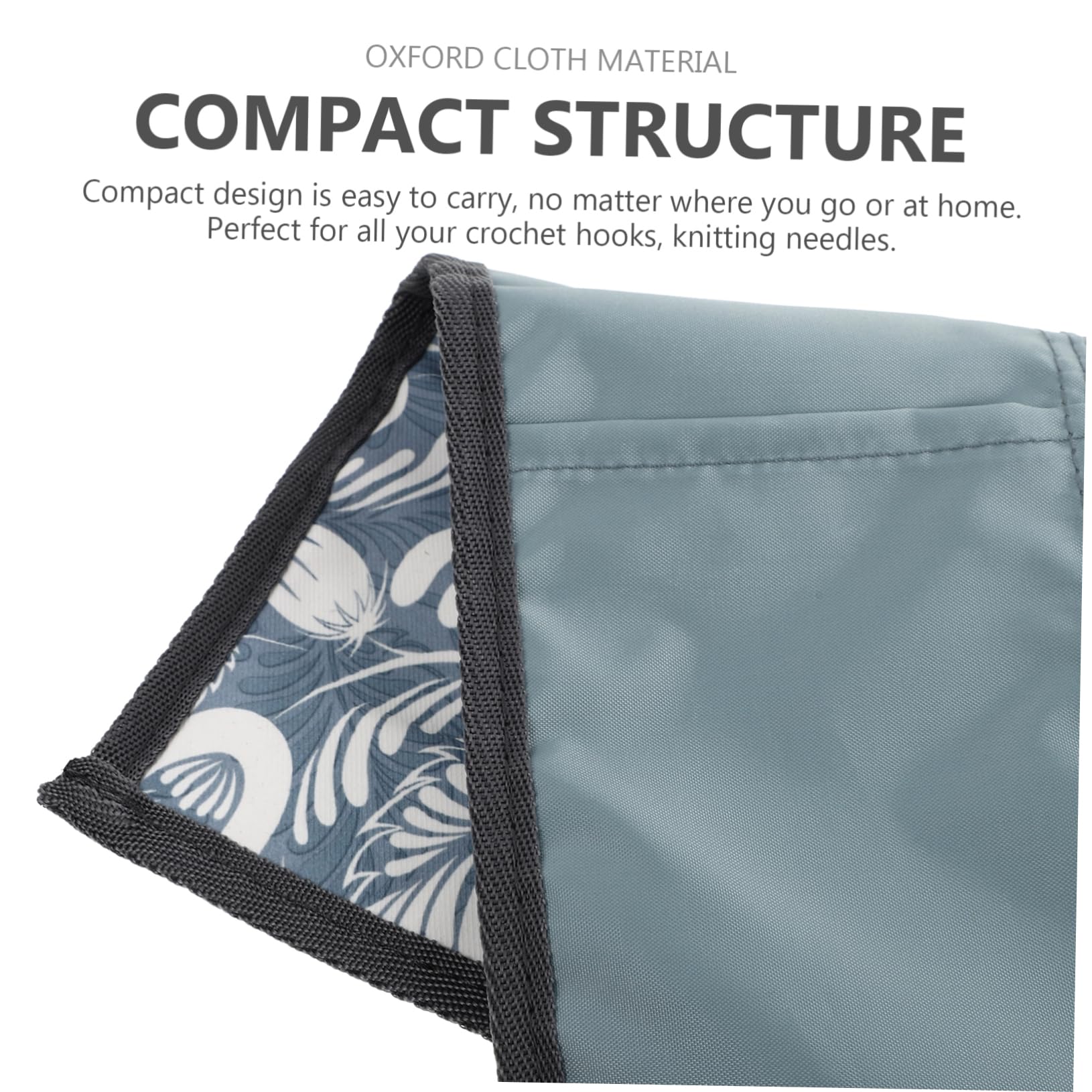 KALLORY Crochet Hooks Pouch Knitting Needle Bag 7 Compartments Yarn Organizer Large Capacity Woven Storage Bag for Wool Hooks