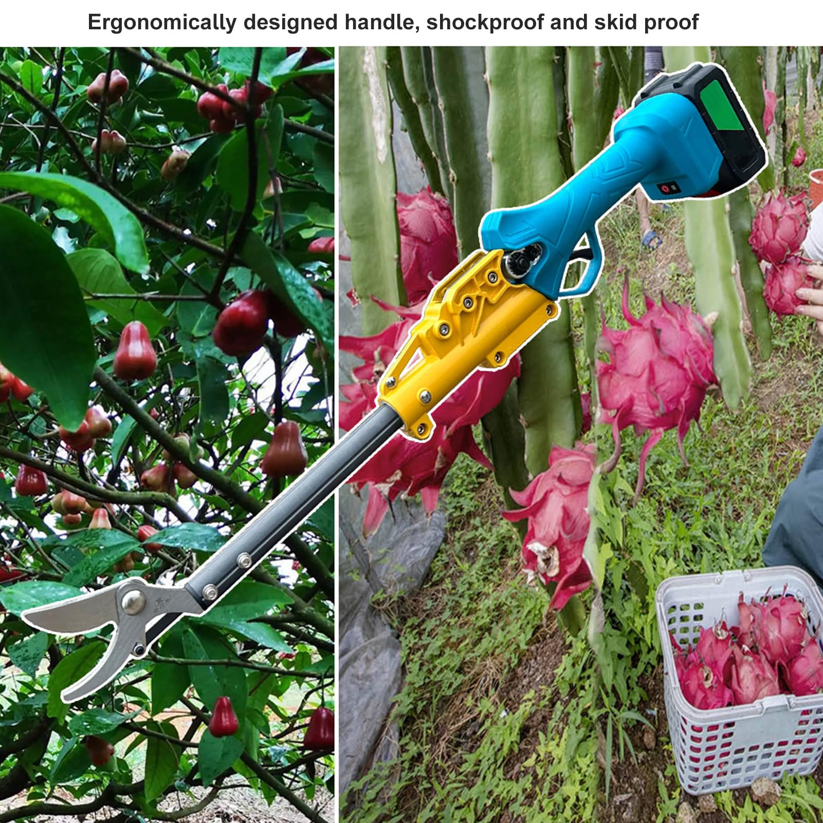 Tijeras de Podar Eléctricas Eficientes SK5 de Acero con Alto Contenido de Carbono, Inalámbricas, con Batería de Litio, para Jardines