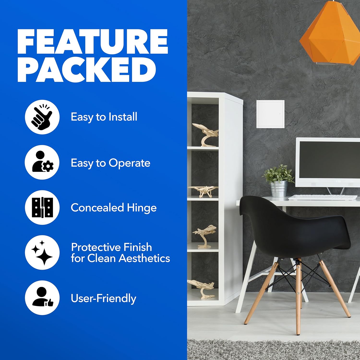 Steel Access Panel - Welded Steel Ceiling Access Panel 16x16, Metal Access Door with Powder-Coated Finish Metal Access Panel for Plumbing, Electrical, Mechanical Access (16" x 16")