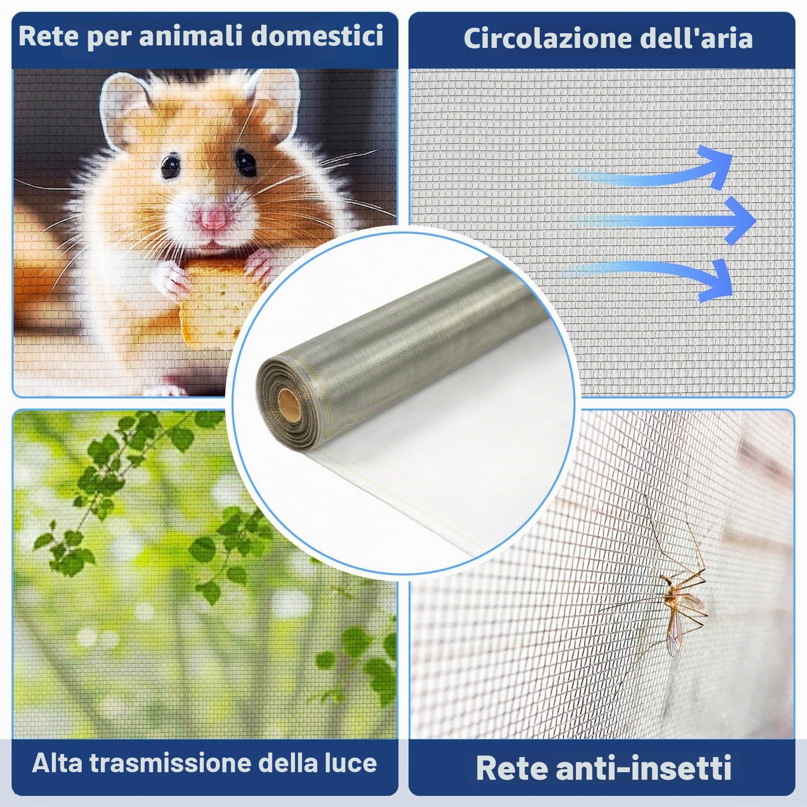 fogli di rete metallica 1,2M*30M,maglia fine di rete metallica in acciaio inossidabile 304,griglia metallica in acciaio inossidabile,rete metallica di protezione dagli insetti previene topi,insetti